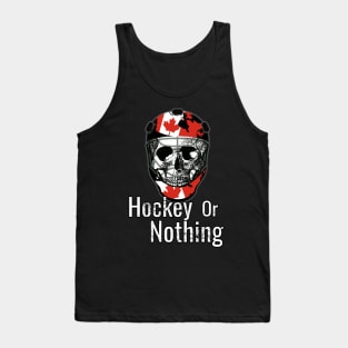 Skull with hockey helmet, Hockey or Nothing Tank Top